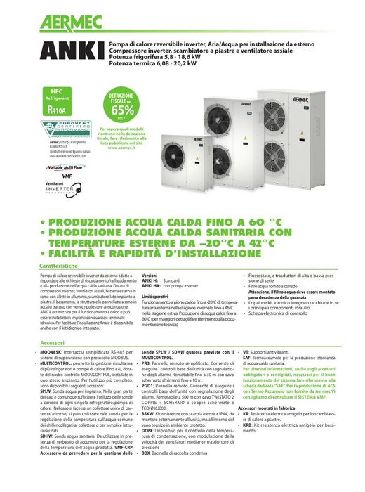 Aermec ANKI - Pompa di calore reversibile inverter