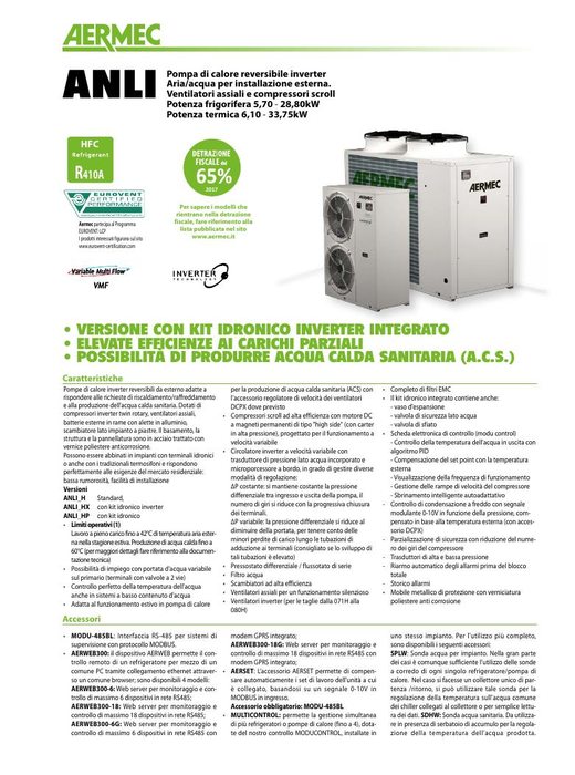 Aermec ANLI - Pompa di calore reversibile inverter