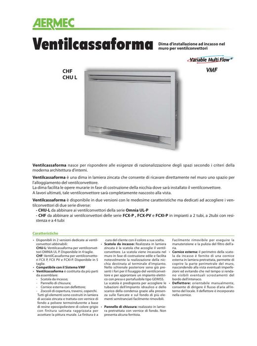 Aermec Ventilcassaforma - Dima da incasso